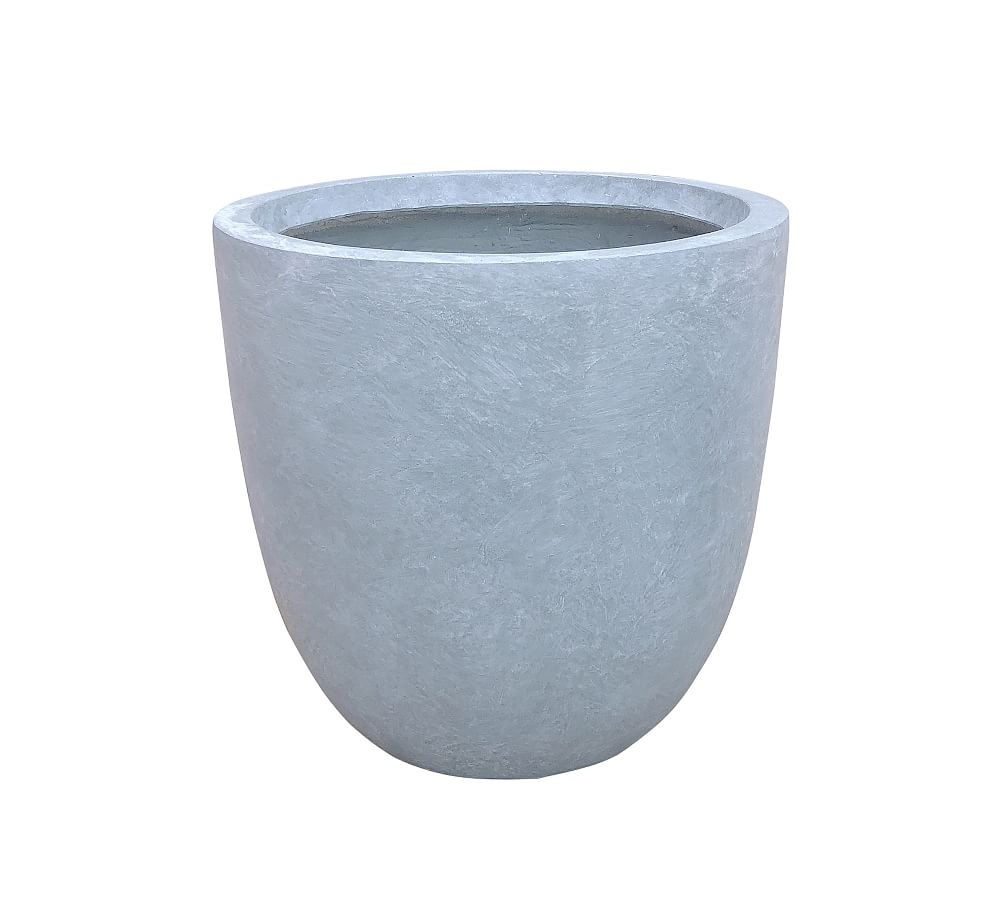 Lambert Slate Grey Lightweight Concrete Round Planter, Medium - Image 0