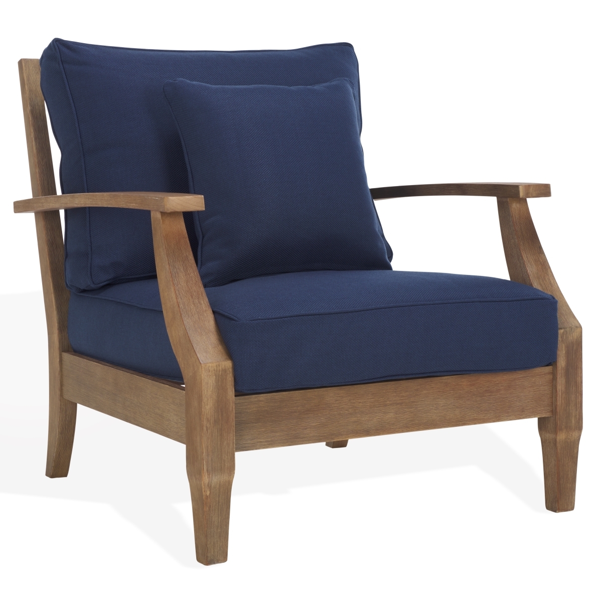 Martinique Wood Patio Armchair - Natural / Navy - Image 8