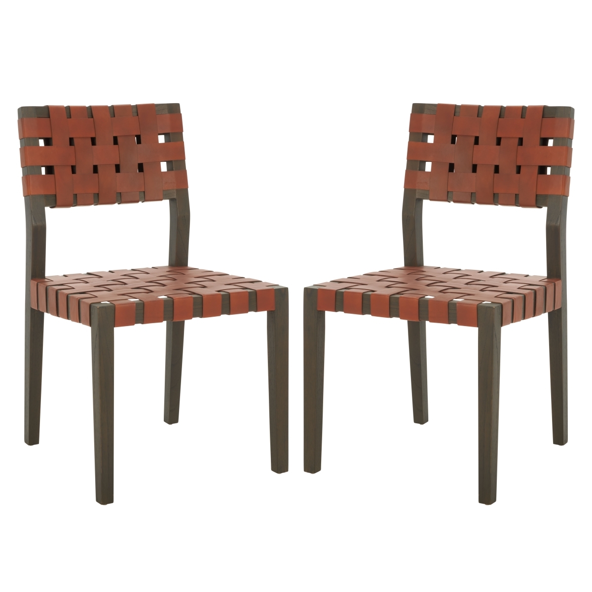 Bette Woven Leather Dn Chair - Brown / Walnut - Image 0