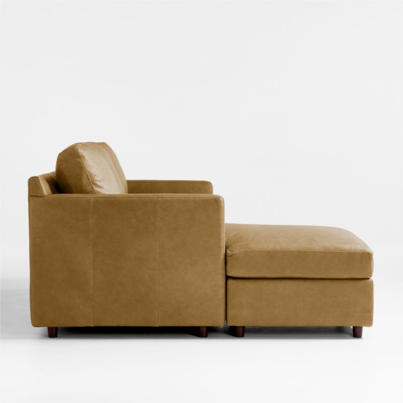 Barrett II 91" Leather Left-Arm Storage Chaise Lounge Sectional Sofa - Image 2