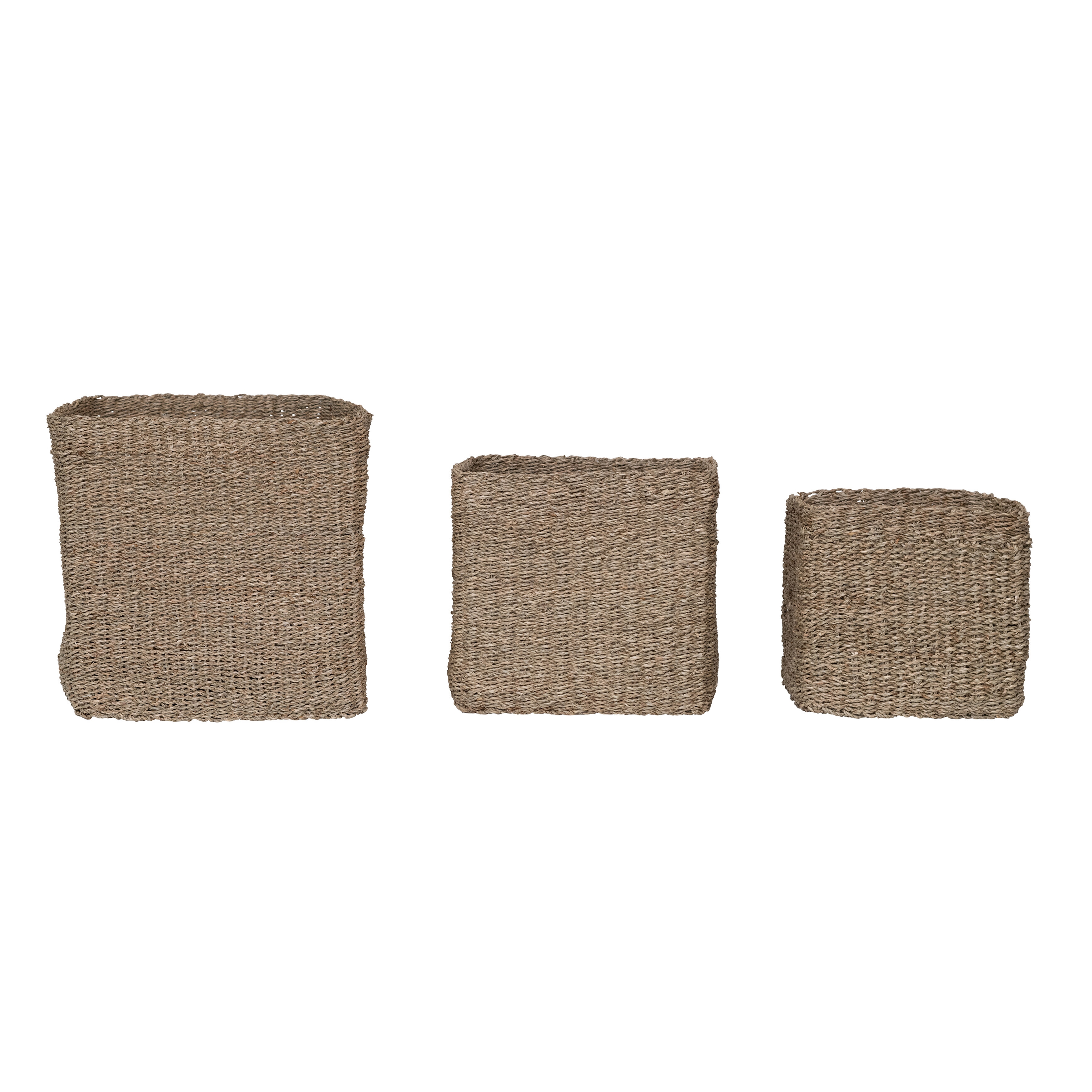  Handwoven Seagrass Baskets, Set of 3, Natural - Image 0
