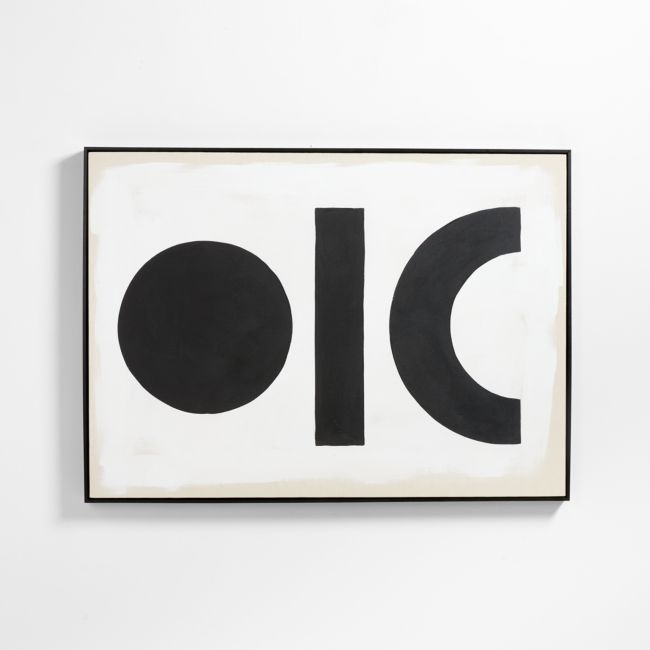 "Black and White Balance" Framed Hand-Painted Wall Art 37"x51" - NO LONGER AVAILABLE - Image 0