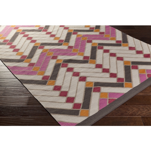 Savannah Pink Indoor 8' x 10' Handmade Rug - Image 1