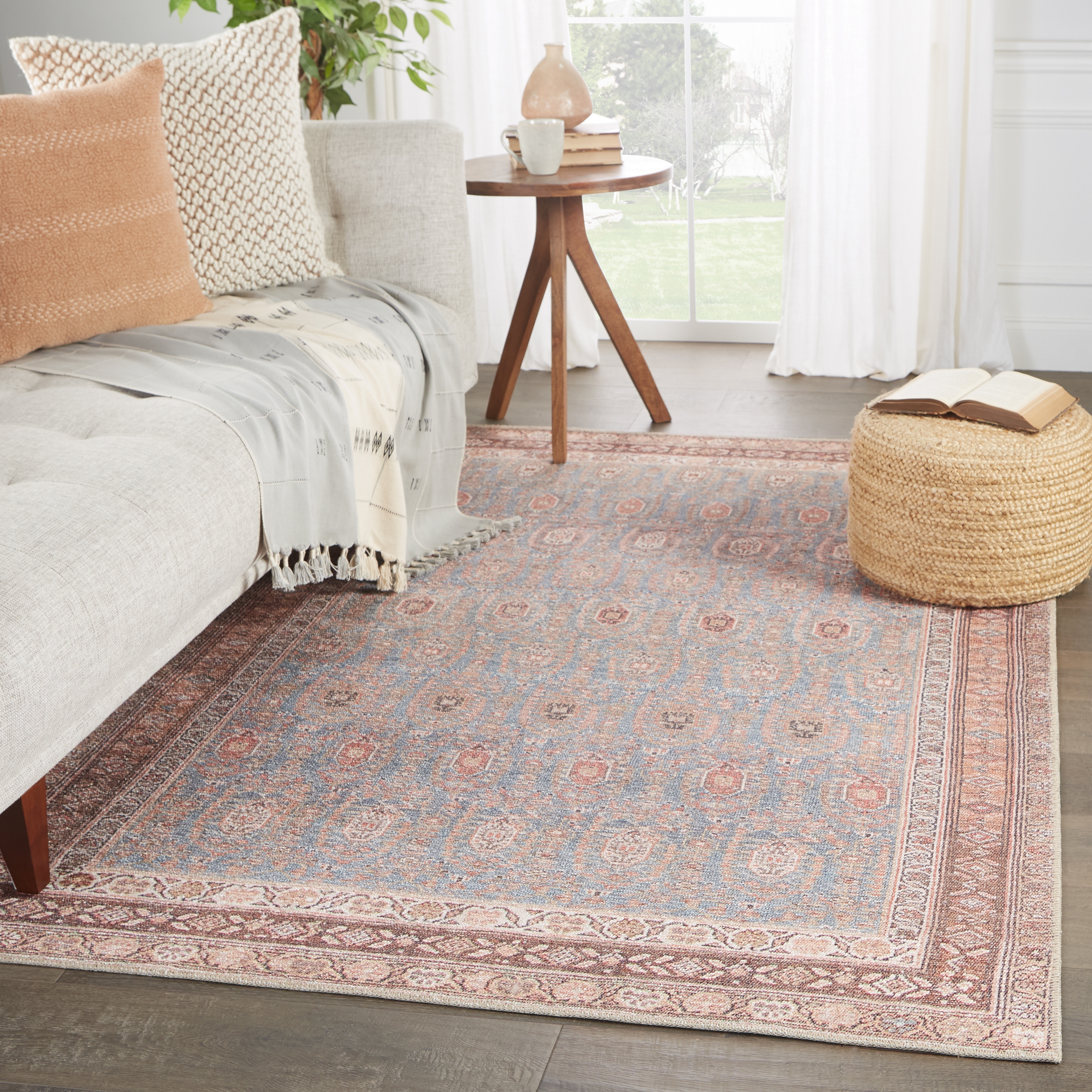 Vibe by Tielo Oriental Area Rug, Blue & Brown, 5 ' x 7'6" - Image 4