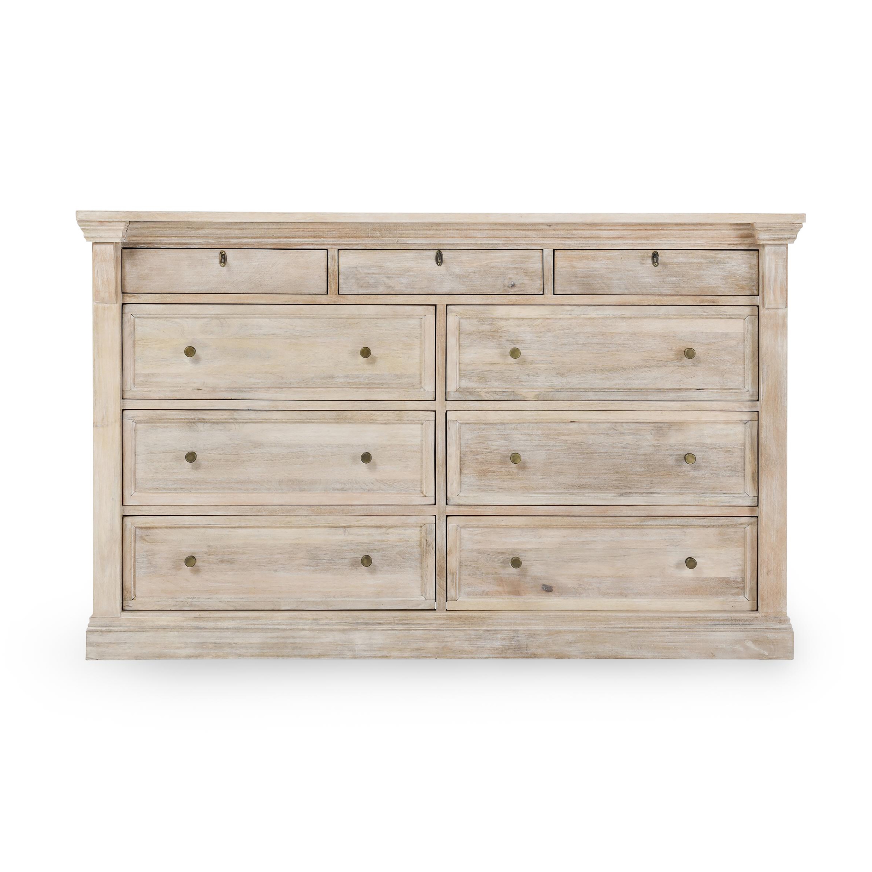 Adelaide Wood 9Dwr Dresser Natural White Wash - Image 1