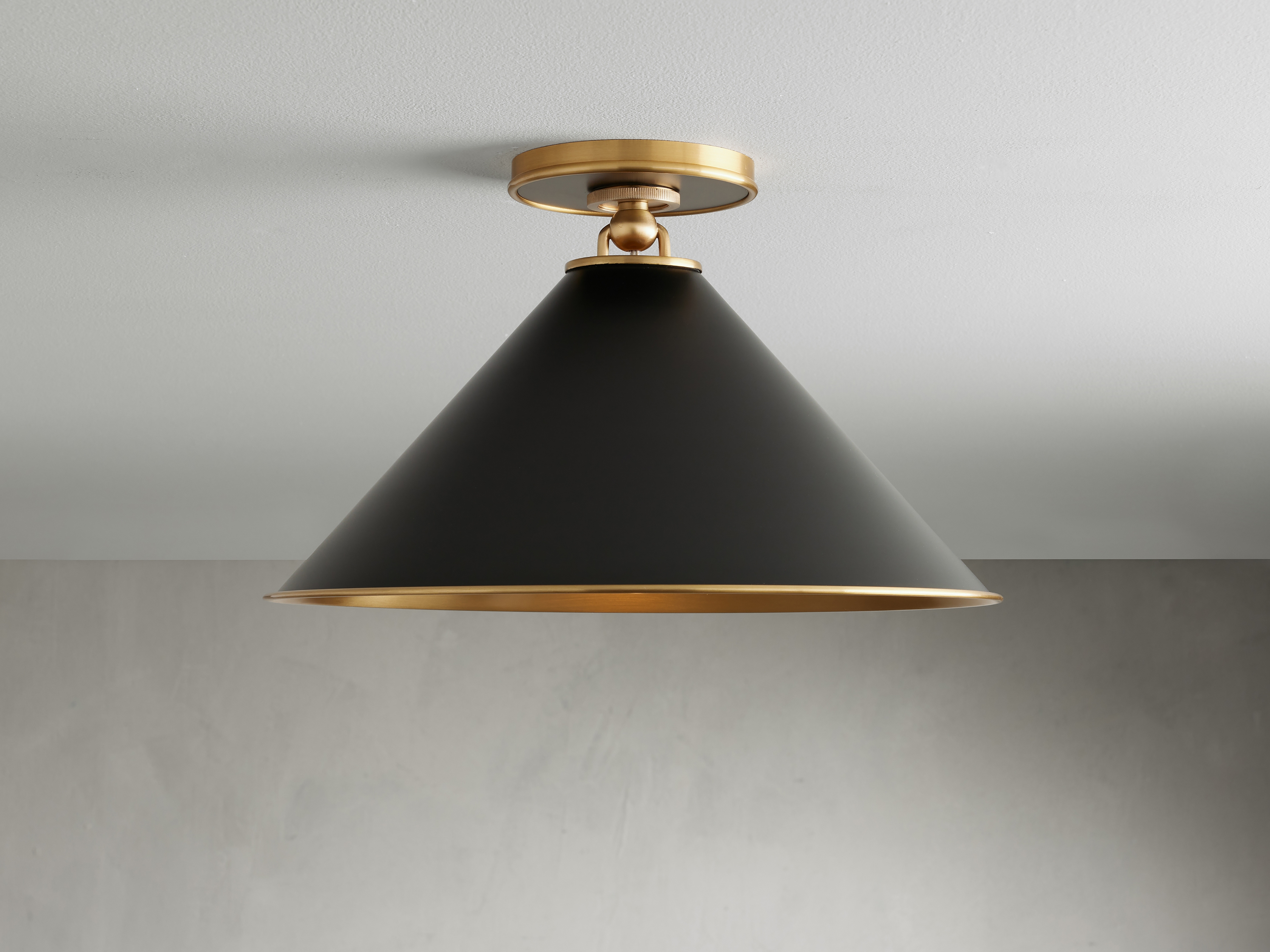 Arno Small Flush Mount in Black Metal - Image 0
