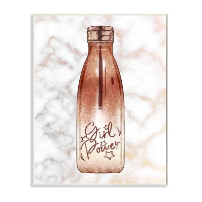 Girl Power Quote Fashion Bottle Over Marble - Image 0