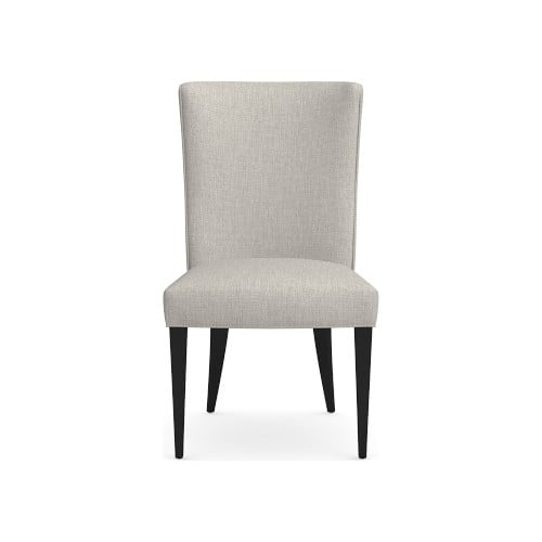 Trevor Side Chair, Standard Cushion, Perennials Performance Melange Weave, Oyster, Ebony Leg - Image 0