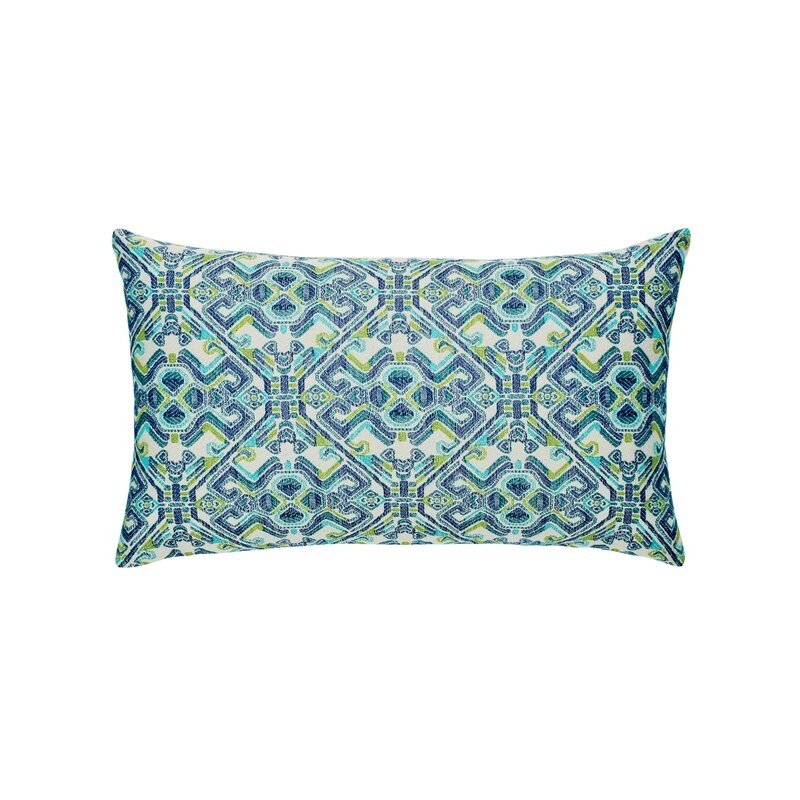 Elaine Smith Delphi Sunbrella Indoor/Outdoor Geometric Lumbar Pillow Color: Blue - Image 0
