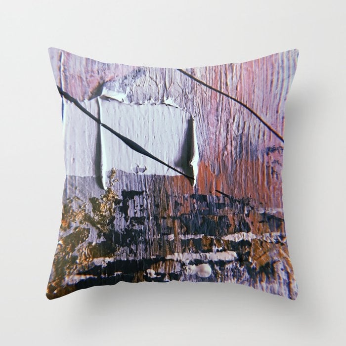 Magic [3]: A Bold, Interesting Abstract, Piece In Gold, Pink, Black And White By Alyssa Hamilton Couch Throw Pillow by Alyssa Hamilton Art - Cover (16" x 16") with pillow insert - Outdoor Pillow - Image 0