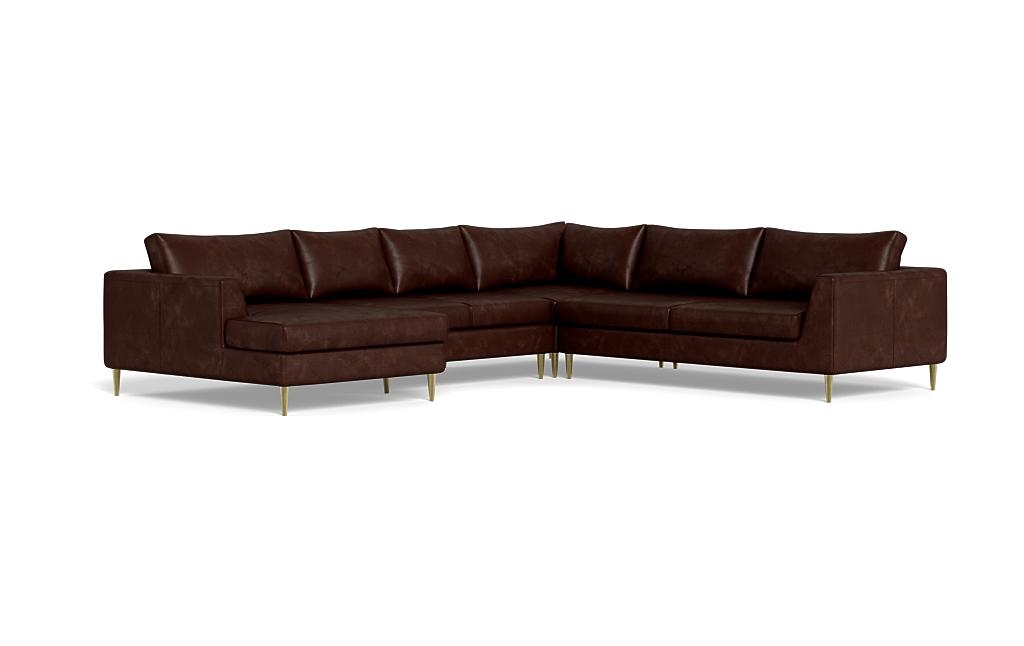 Asher Leather 4 Piece Corner Left Chaise Sectional - Image 1
