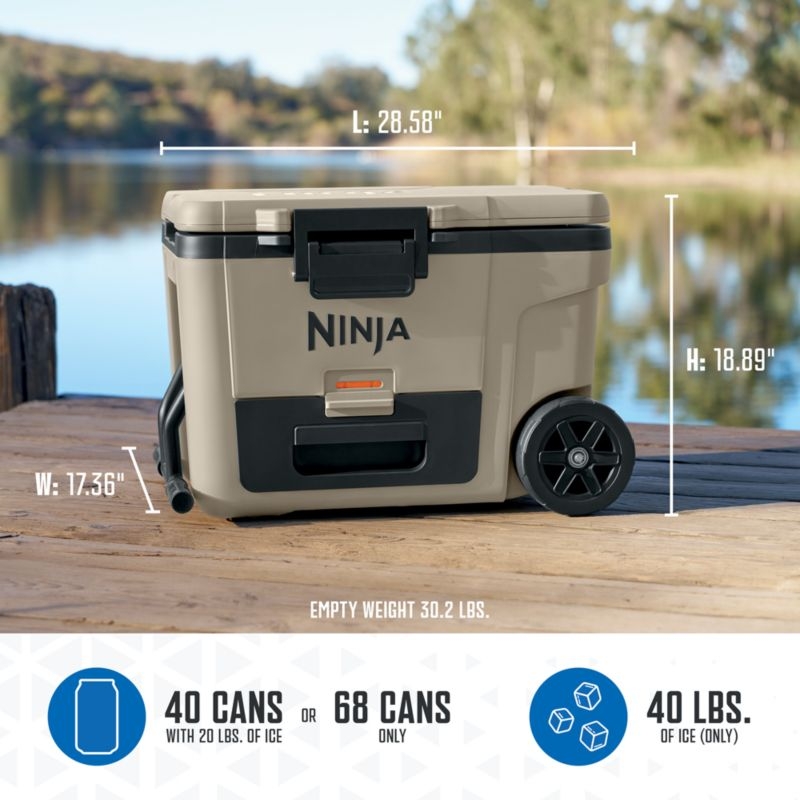 Ninja ® FrostVault™ 45-Qt. Wheeled Cooler with Dry Zone in Birch Beige - Image 11