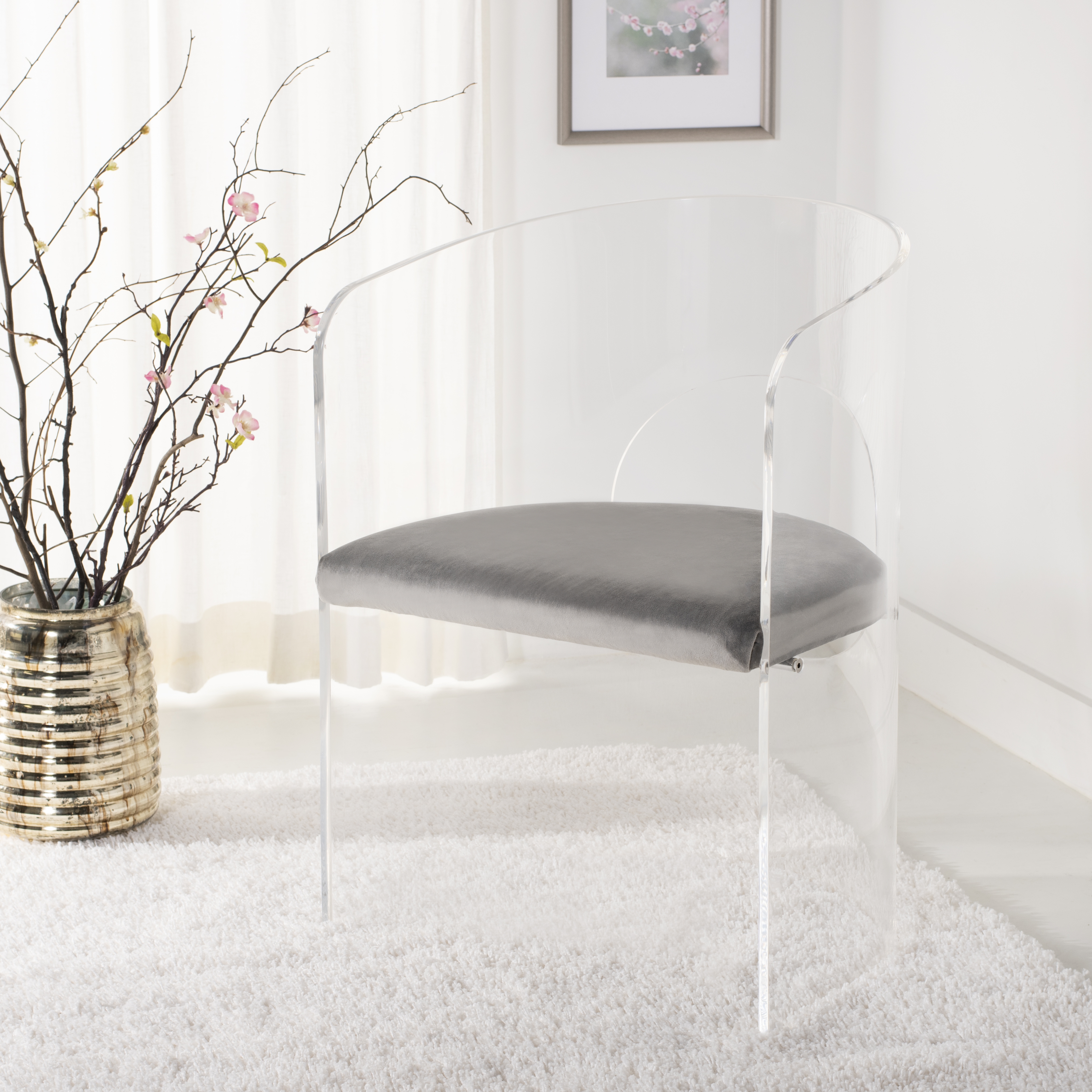 Estelle Acrylic Accent Chair - Clear/Grey - Arlo Home - Image 8