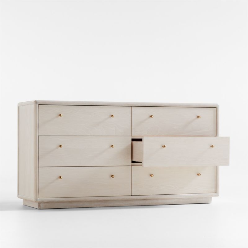 Lafayette 62" Whitewashed Wood 6-Drawer Dresser - Image 2