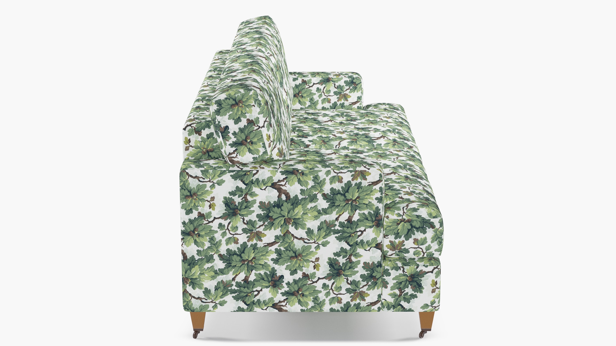 Classic Sofa, Vert Woodland, Natural with Antique Brass Caster - Image 2