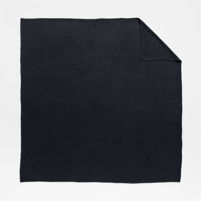 EUROPEAN FLAX ™-Certified Linen Viscose Deep Indigo Full/Queen Bed Blanket - Image 2