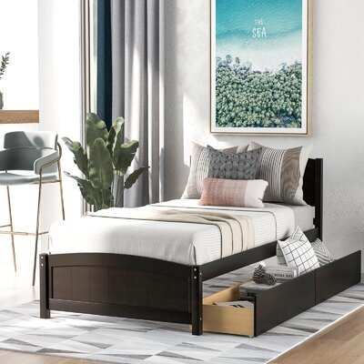 Tarquin Twin Size Platform Bed With Two Drawers - Image 0