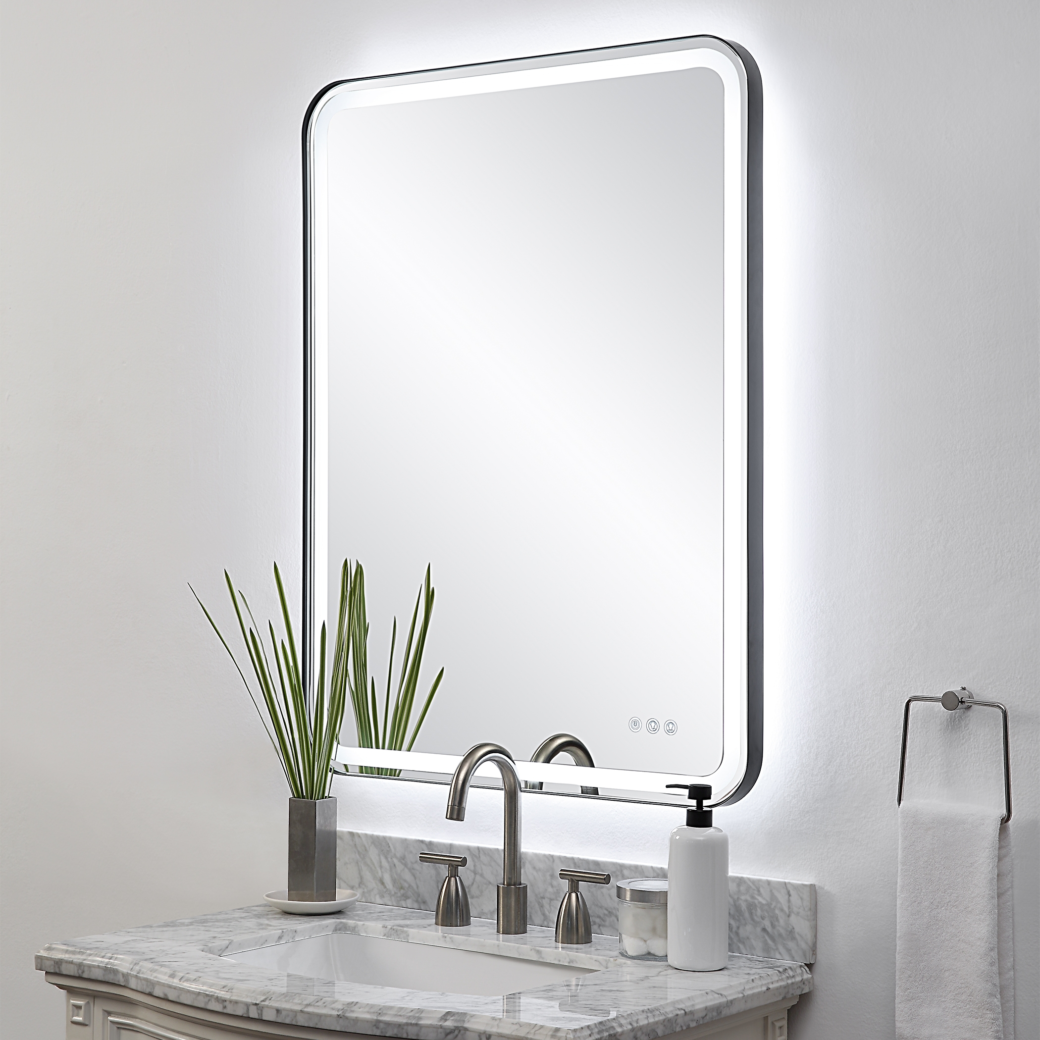 Crofton Lighted Black Large Mirror - Image 4