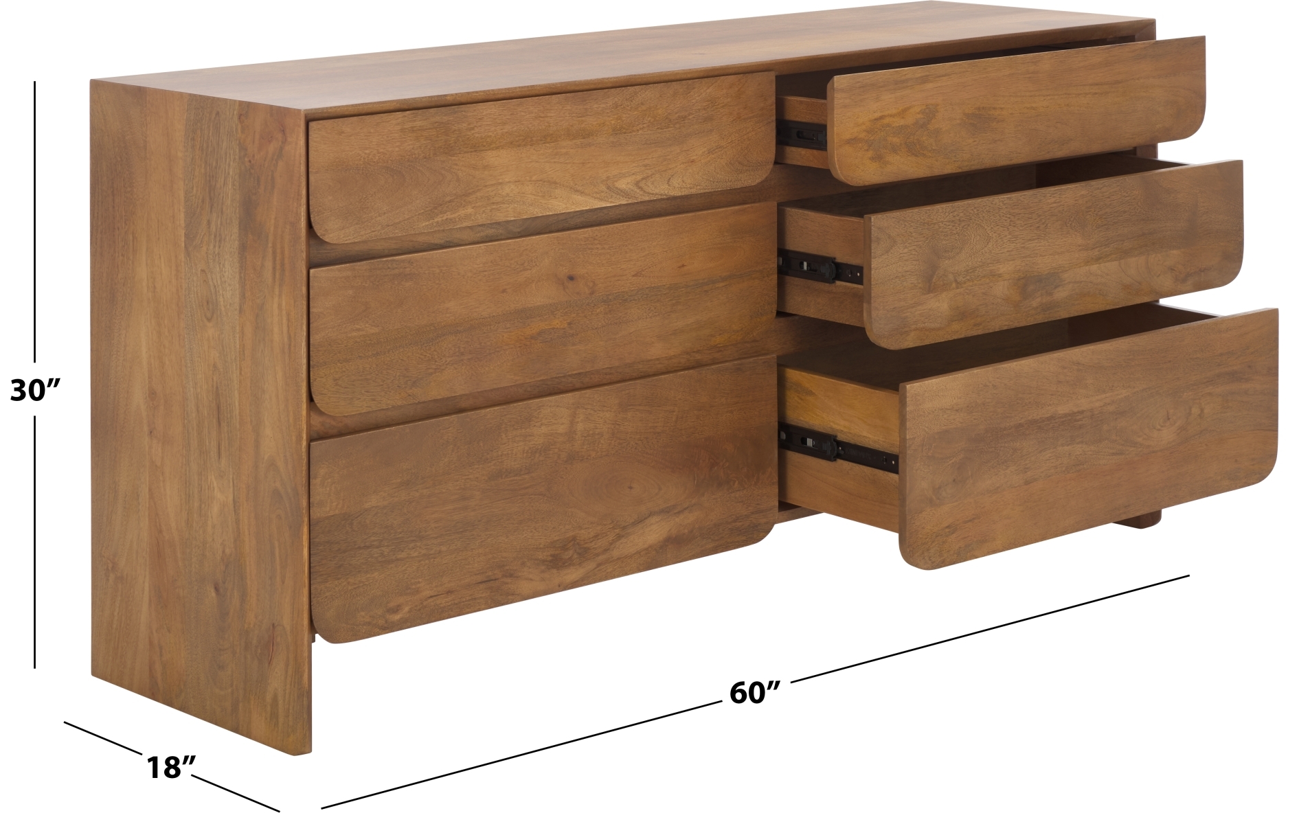 Grigorio 6 Drawer Dresser - Brown - Image 7