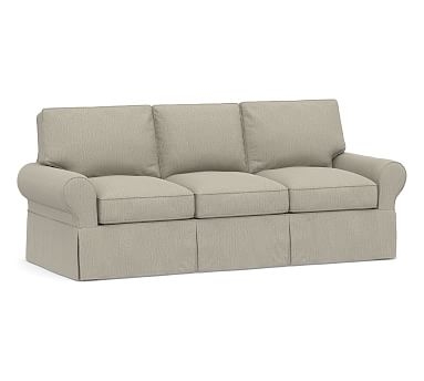 PB Basic Sofa Slipcover, Chenille Basketweave Pebble - Image 0