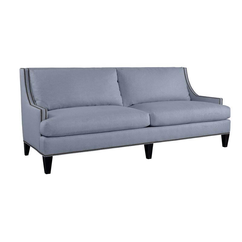 Lillian August Royce 87"" Linen Recessed Arm Sofa with Reversible Cushions - Image 0