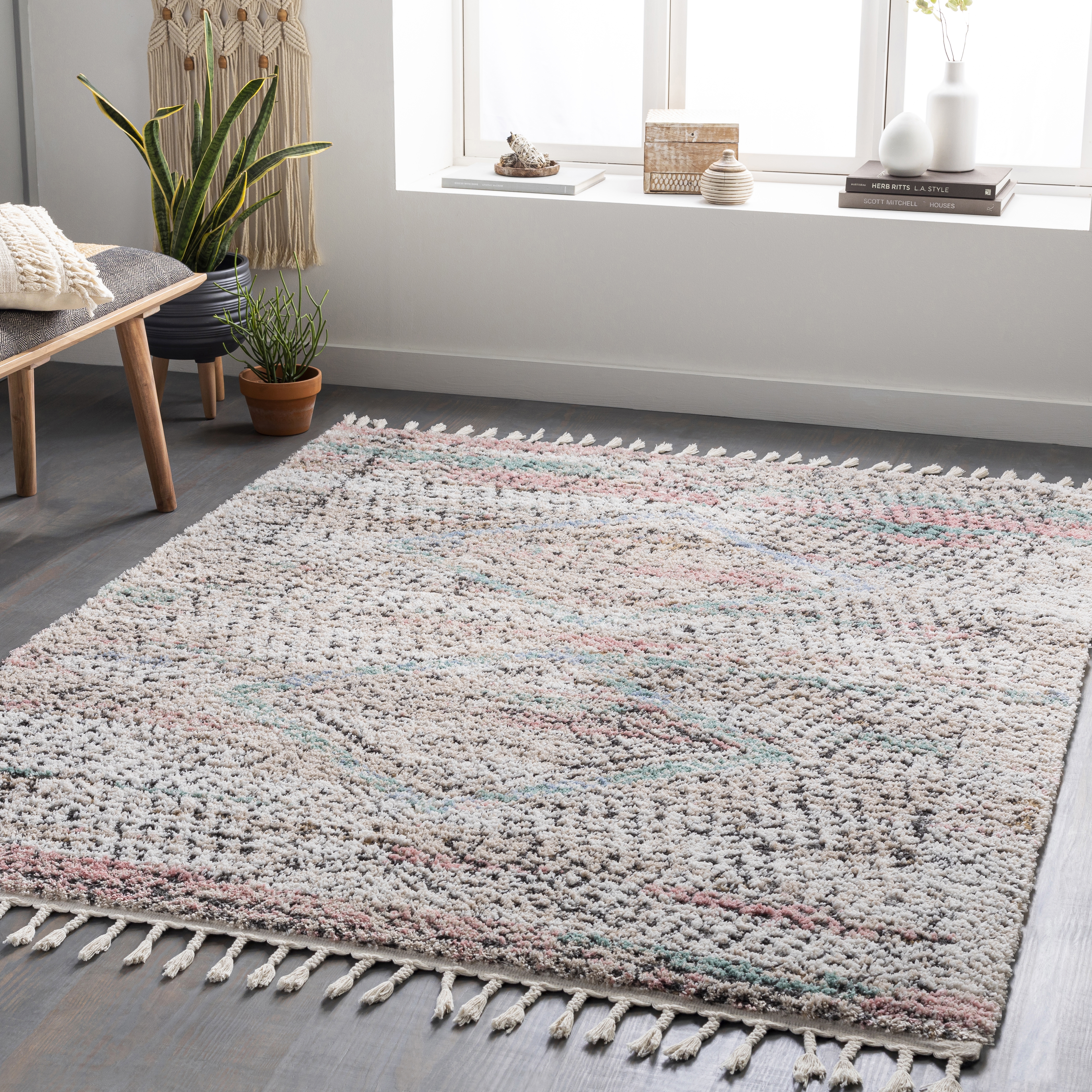 Lisbon Beige Indoor 9'2" x 12' Machine Woven Rug - Image 1