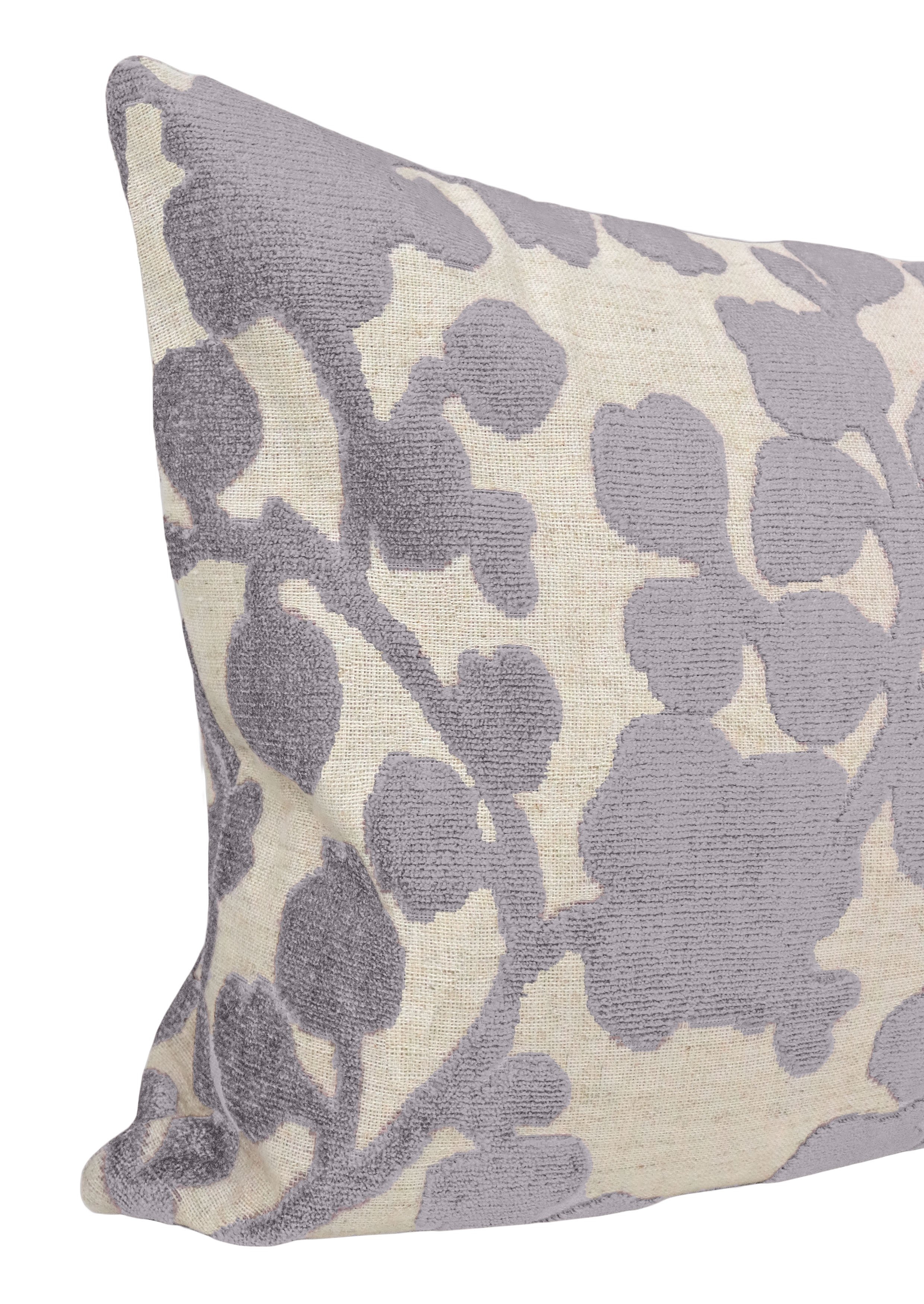 THE XL LUMBAR :: BLOSSOM CUT VELVET // CHROME - 14" X 48" - Image 2