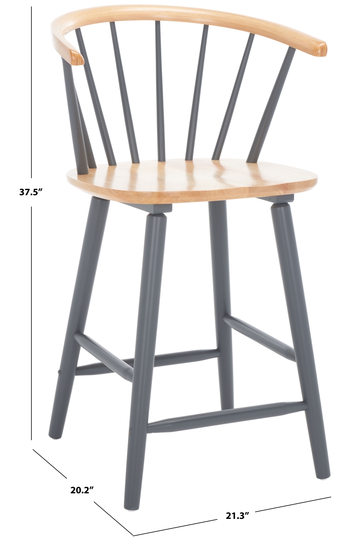 Blanchard Counter Stool - Natural / Grey - Safavieh - Image 8