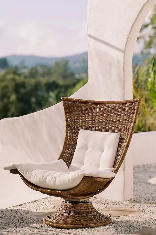 Healdsburg Wicker Rattan Swivel Chair - Image 0