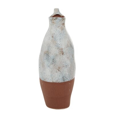2 Piece Virginia White/Rust 14" Indoor / Outdoor Ceramic Table Vase Set - Image 0
