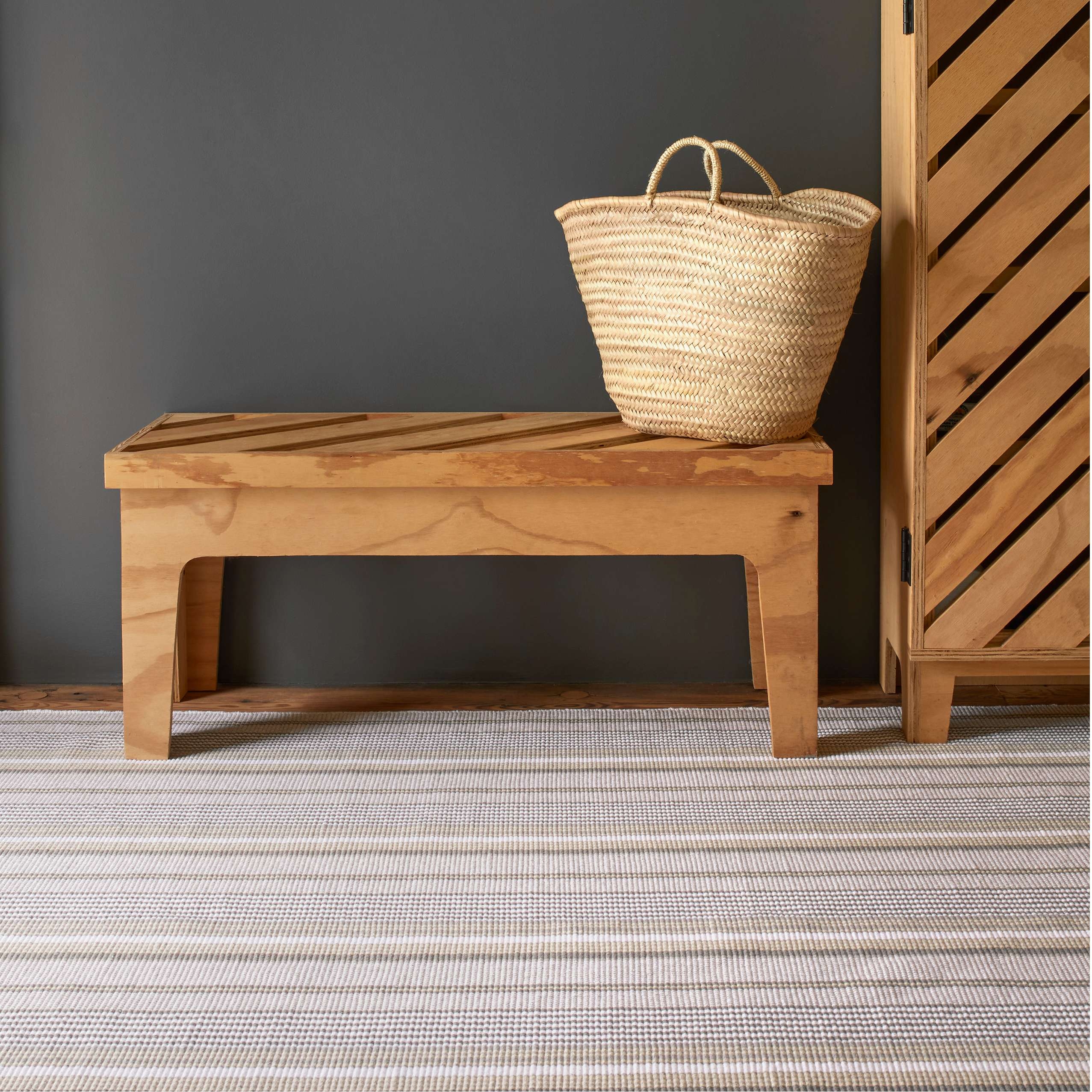 Gradation Ticking Handwoven Cotton Rug - Image 4