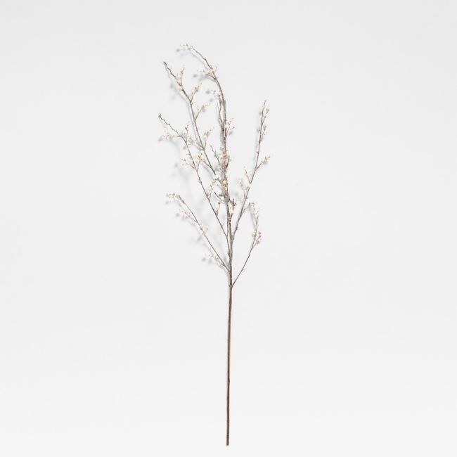 Faux Frosted White Berry Stem 45" - Image 0