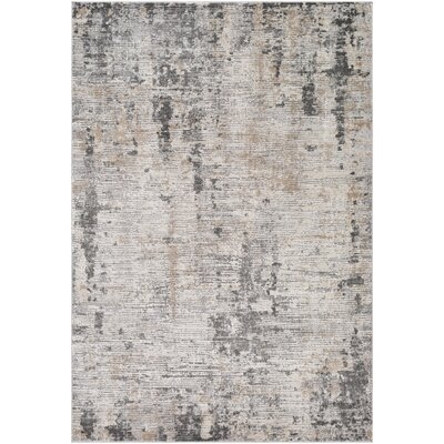 Martine Abstract Silver Gray/Ivory Area Rug - Image 0