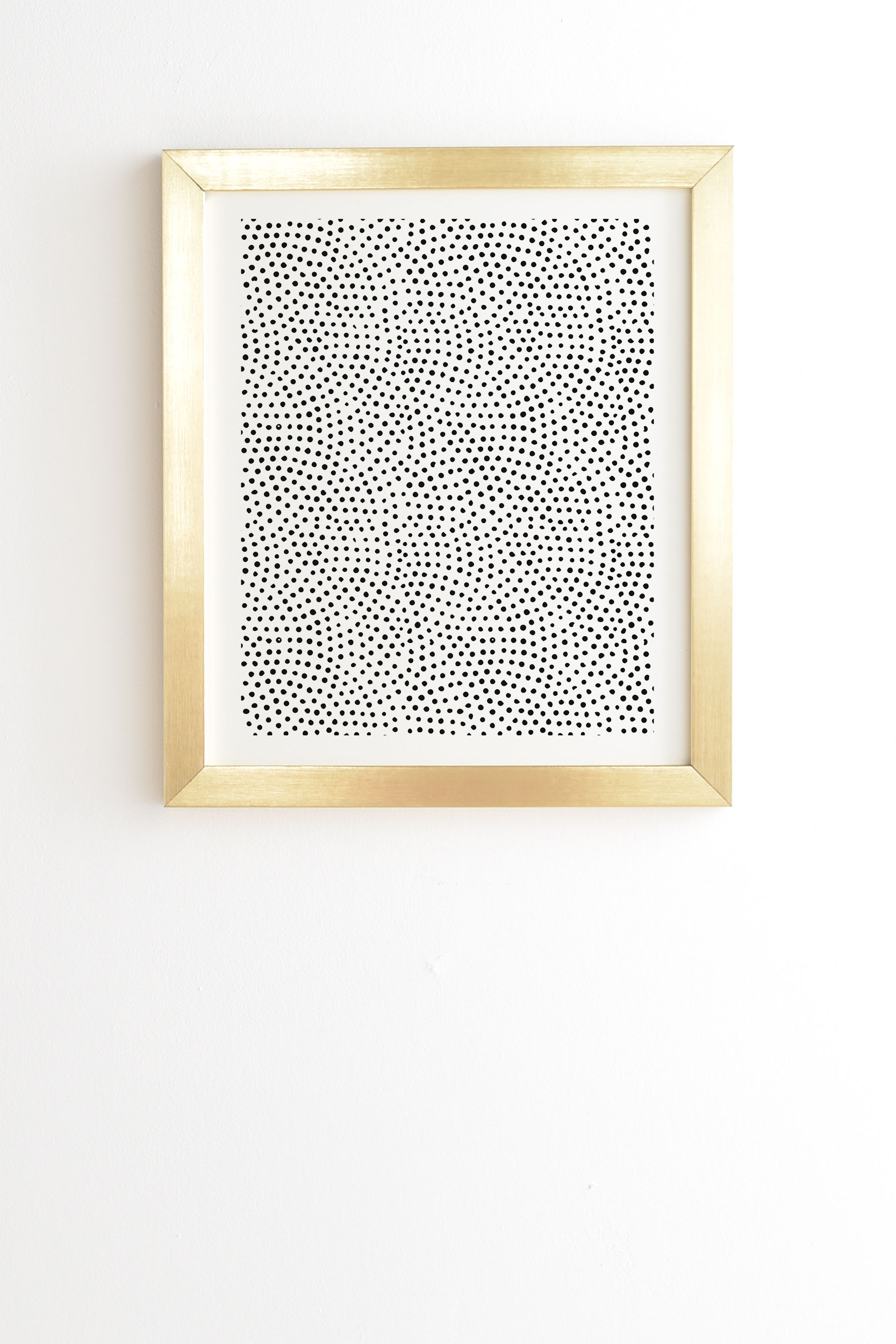 Black Polka Dots by Emanuela Carratoni - Framed Wall Art Basic Gold 14" x 16.5" - Image 0