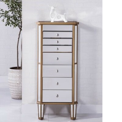 Luann Free Standing Jewelry Armoire with Mirror - Image 0