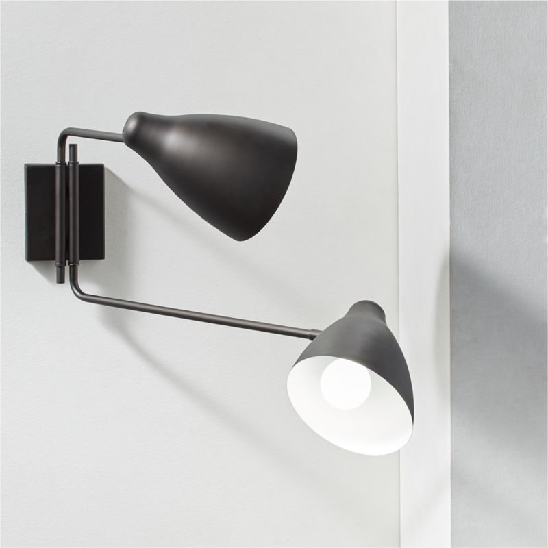 Deuce Black Double Wall Sconce - Image 1