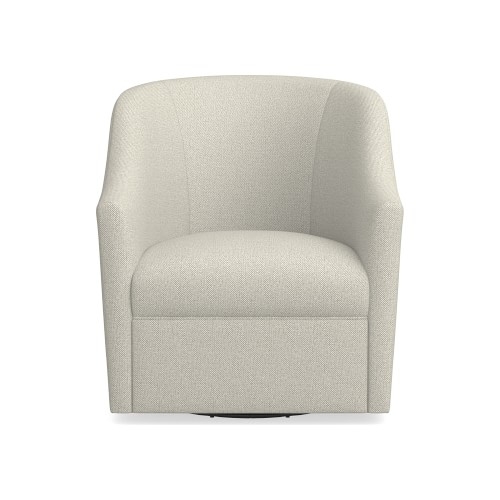 Porter Swivel Armchair, Standard Cushion, Perennials Performance Basketweave, Light Sand, - Image 0