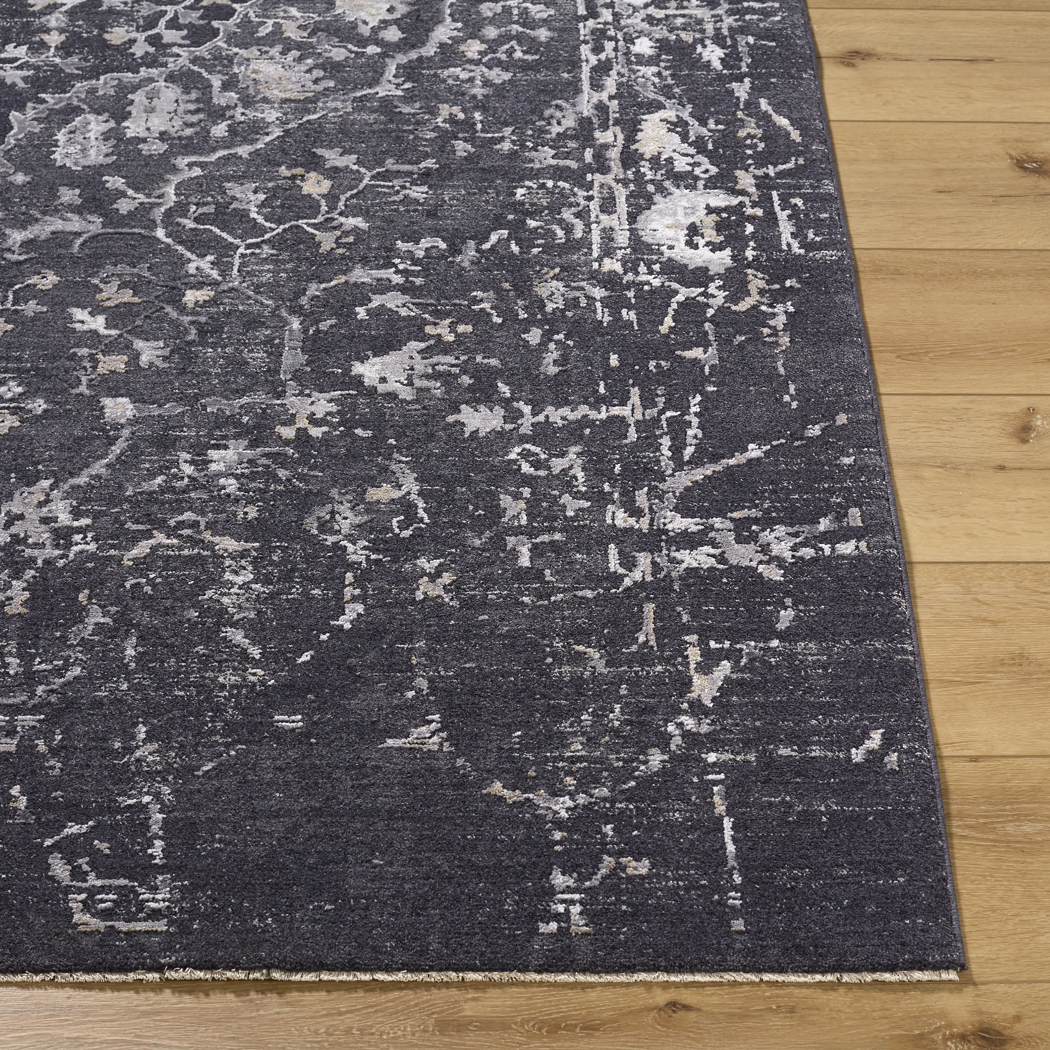 Gakko Black Indoor 2'7" x 10' Machine Woven Rug - Image 1