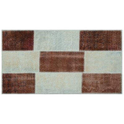One-of-a-Kind Meis Hand-Knotted 1960s Brown/Gray 2'7" x 4'11" Area Rug - Image 0