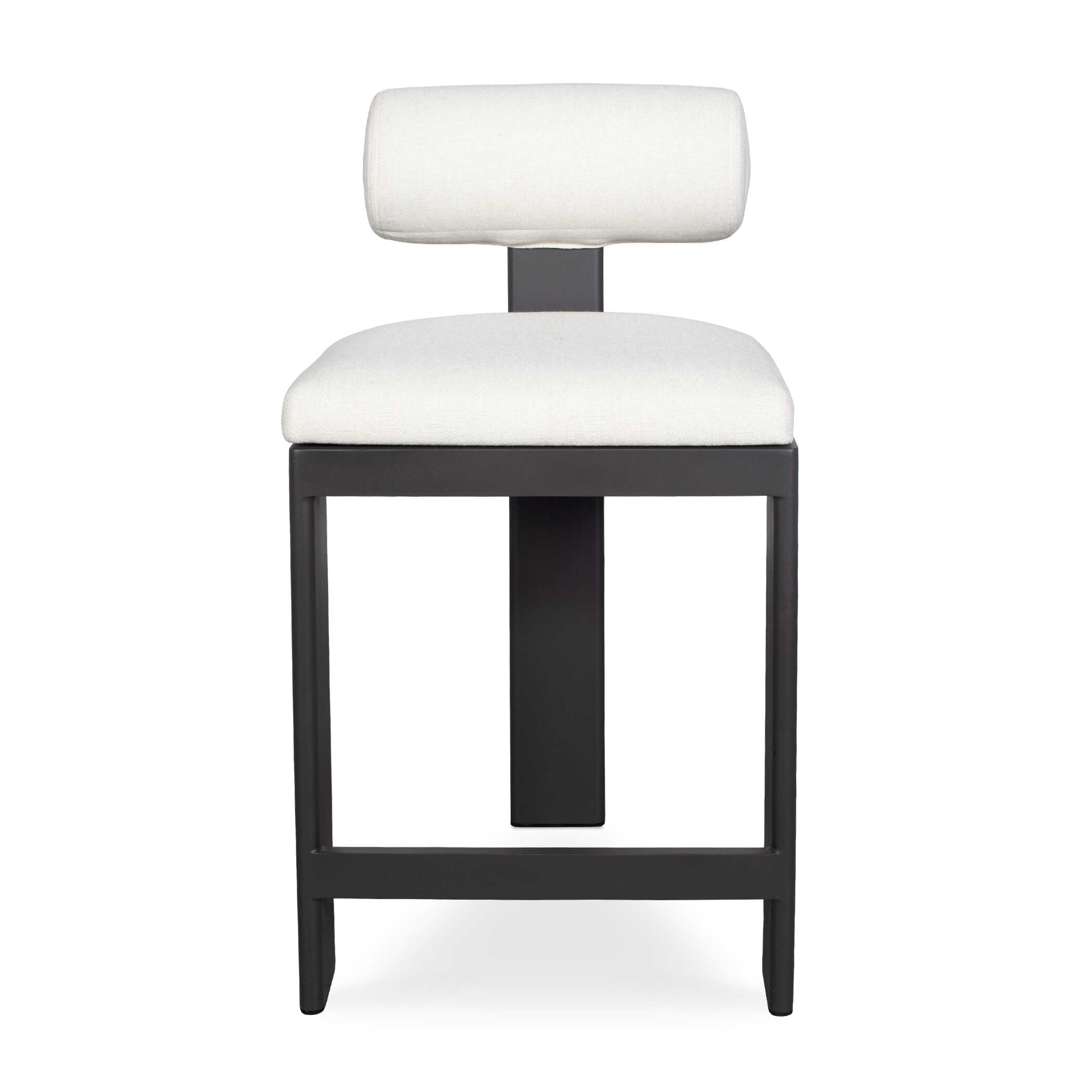 Bolster Back White Outdoor Counter Stool - Image 0