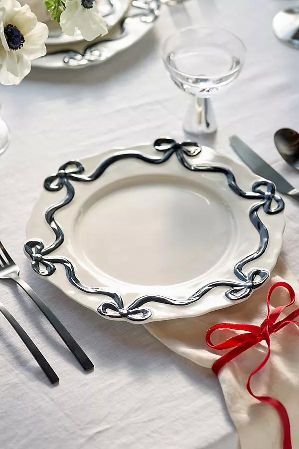 Benedita Bow Stoneware Dinner Plates, Set of 4 - Image 0