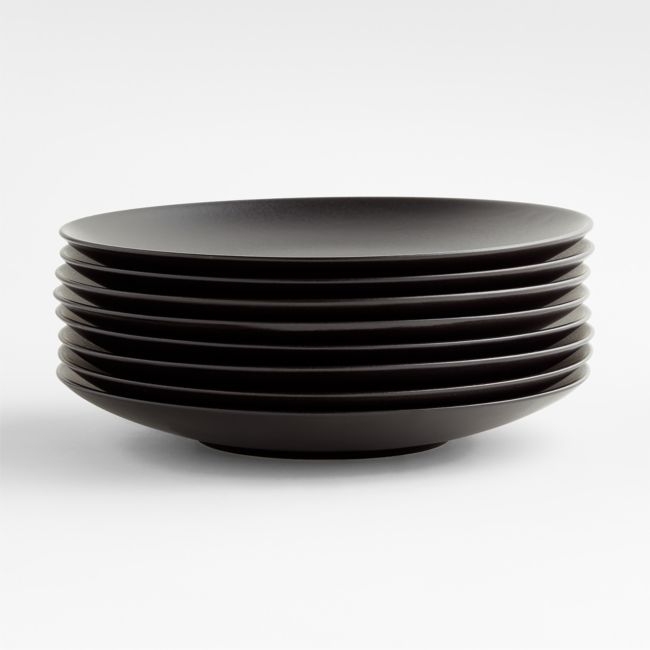 Craft Matte Black Stoneware Coupe Dinner Plates, Set of 8 - Image 0