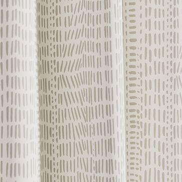 Cotton Canvas Bomu Curtain, Set of 2, Stone Gray, 48"x84" - Image 1