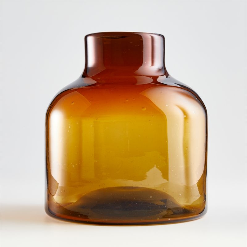 Poe Large Amber Glass Vase - Image 1