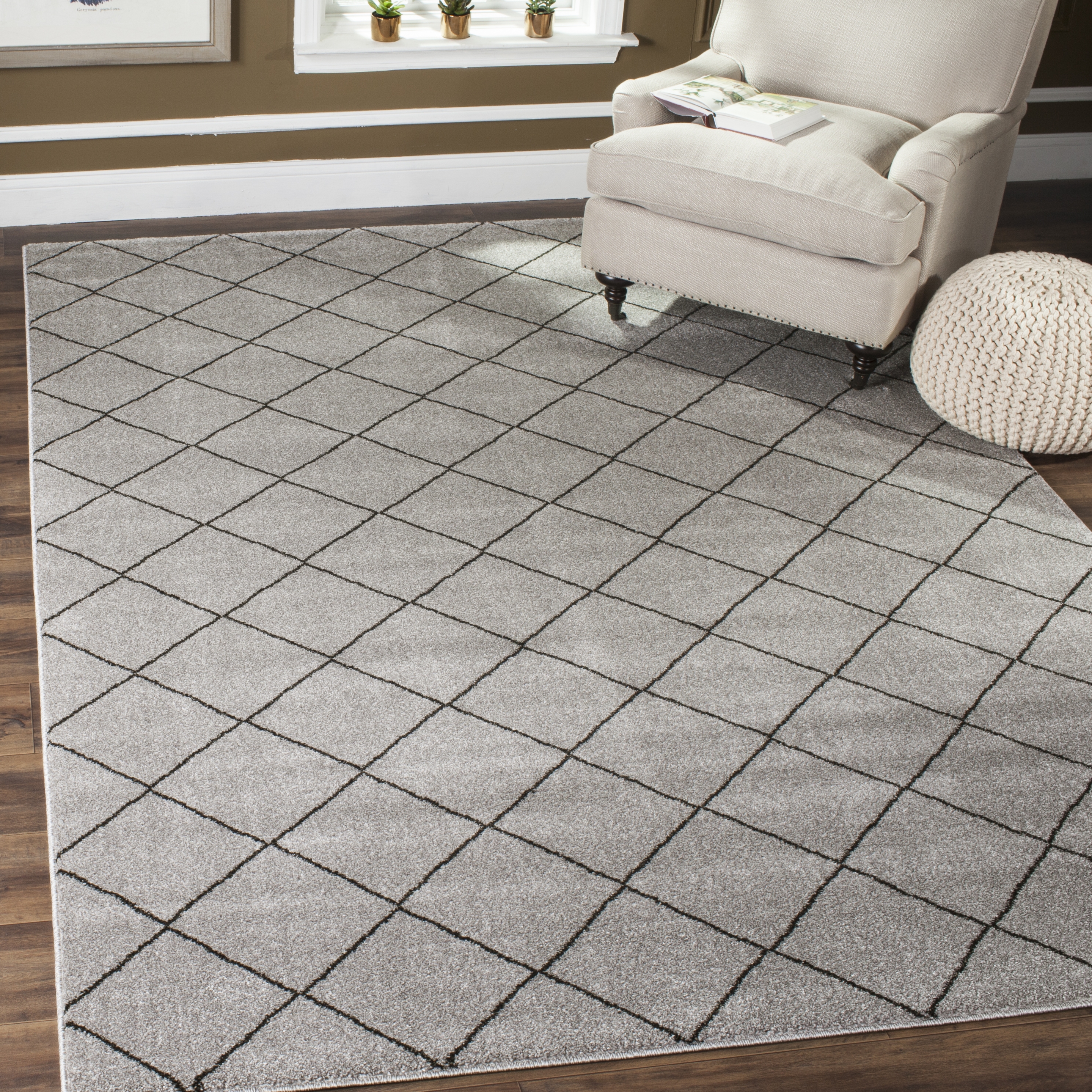 Arlo Home Woven Area Rug, TUN294K, Grey/Black,  6' 7" X 9' 2" - Image 1