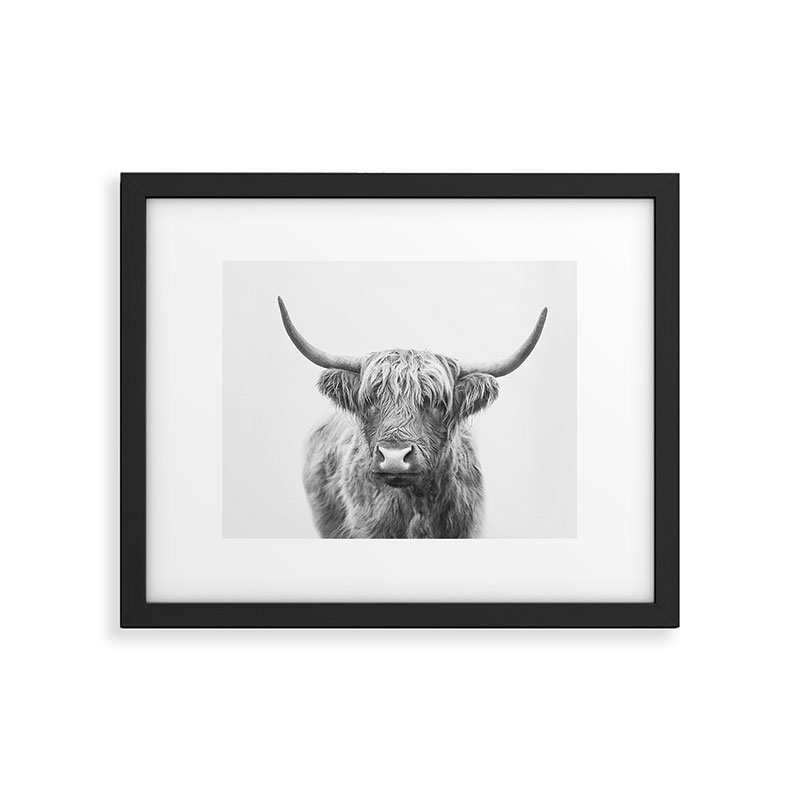 Highland Bull by Sisi and Seb - Framed Art Print Modern Black 11" x 14" - Image 0