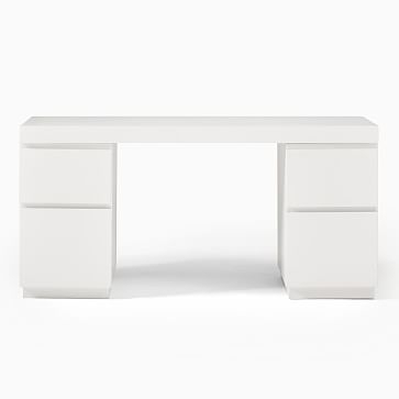 Parsons 2 File Cabinets + Desk Set, White - Image 3