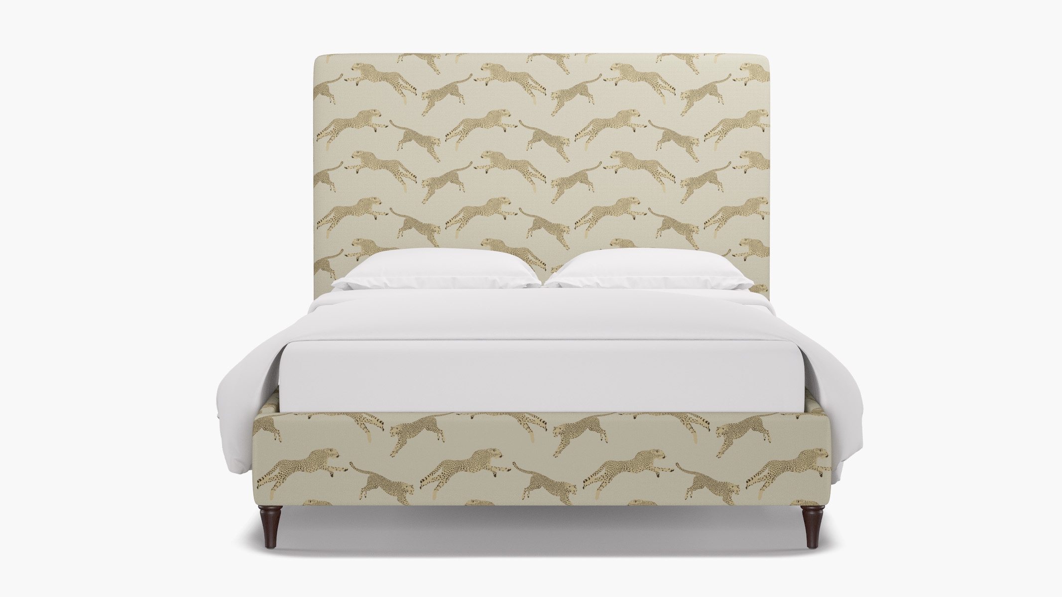 Classic Bed, Desert Cheetah, Espresso Decorative Tapered Leg, Queen - Image 0