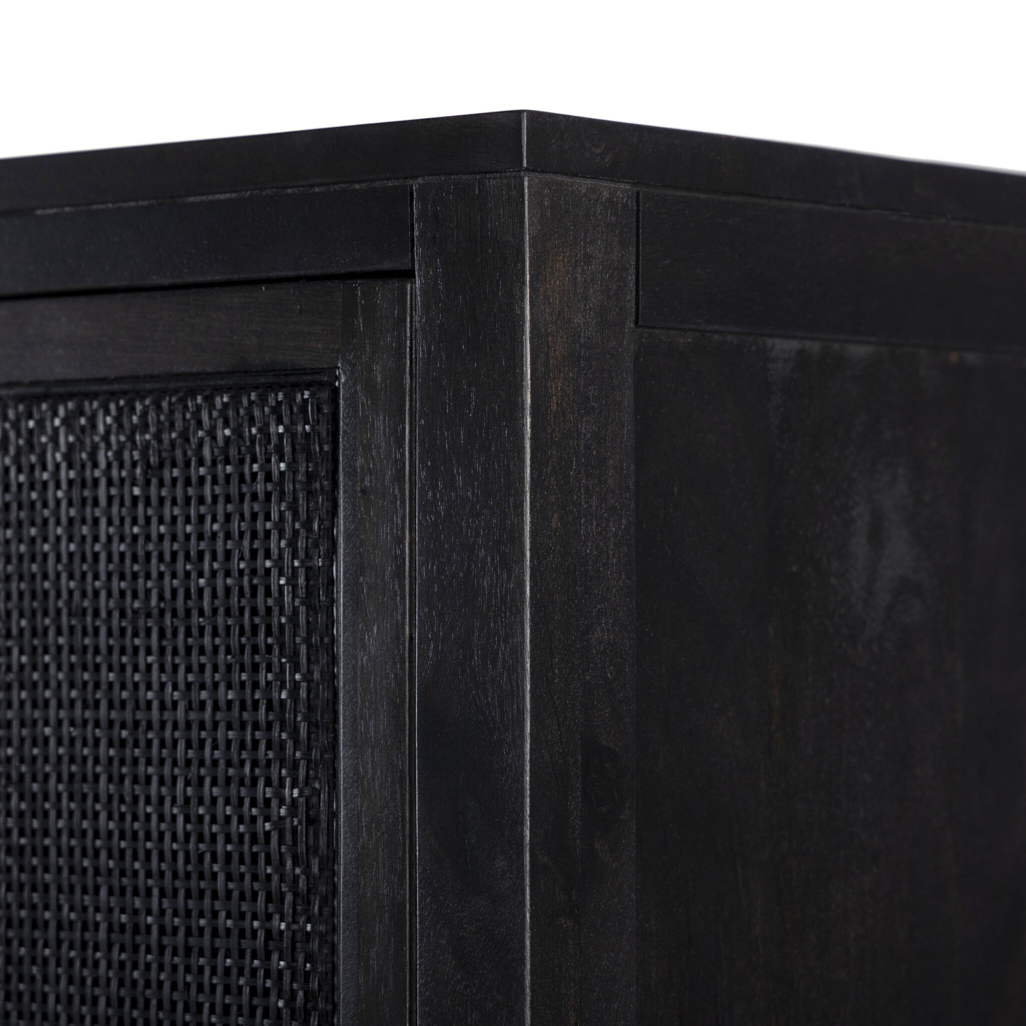 Caprice Narrow Cabinet - Black Natural Cane - Image 8