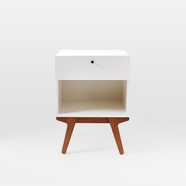 Modern Nightstand, White Lacquer - Image 3